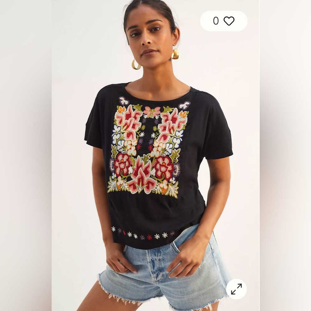 Anthropologie | TINY | Embroidered Floral Top